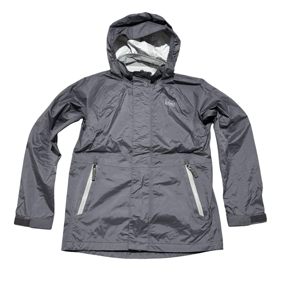 Rei Co-Op Boys Windbreaker Rain Jacket Gray Size Medium (10-12) 17 x 22